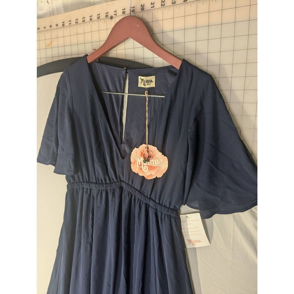 NWT Show Me Your Mumu Navy Emily Maxi Dress Weddings S Small 4 6 - Picture 4 of 10